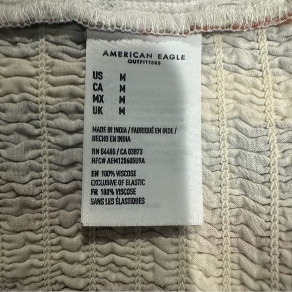 American Eagle Chevron Striped Padded Cropped Tank Top Pink Blue Size Medium - Picture 9 of 10